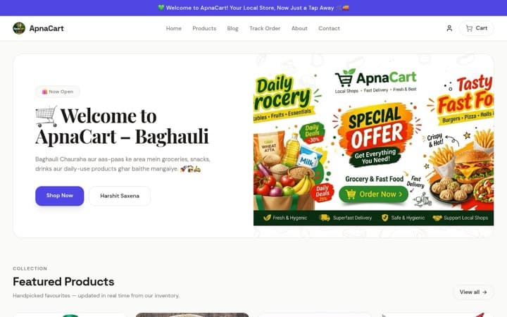 ApnaCart — a live store built and published on SitesPlaced