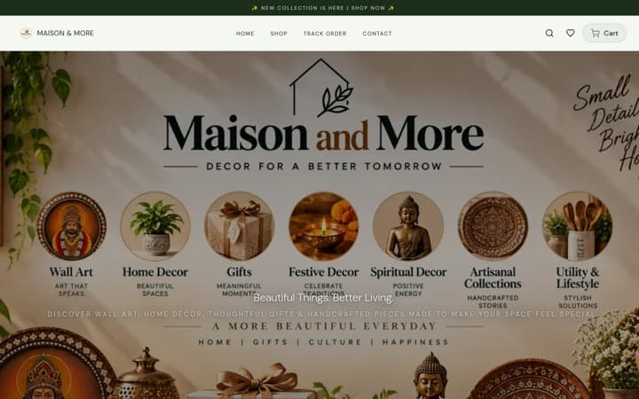 MAISON & MORE — a live store built and published on SitesPlaced