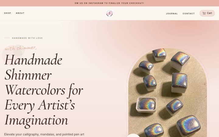 Shimmer Watercolors — a live store built and published on SitesPlaced