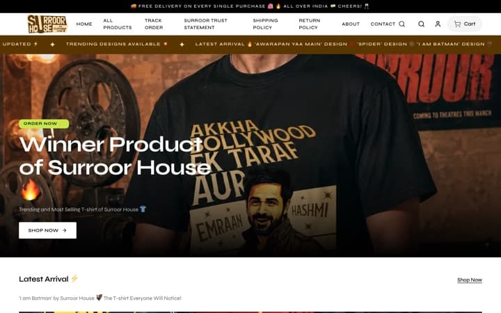 Surroor House - The Clothing Store — a live store built and published on SitesPlaced