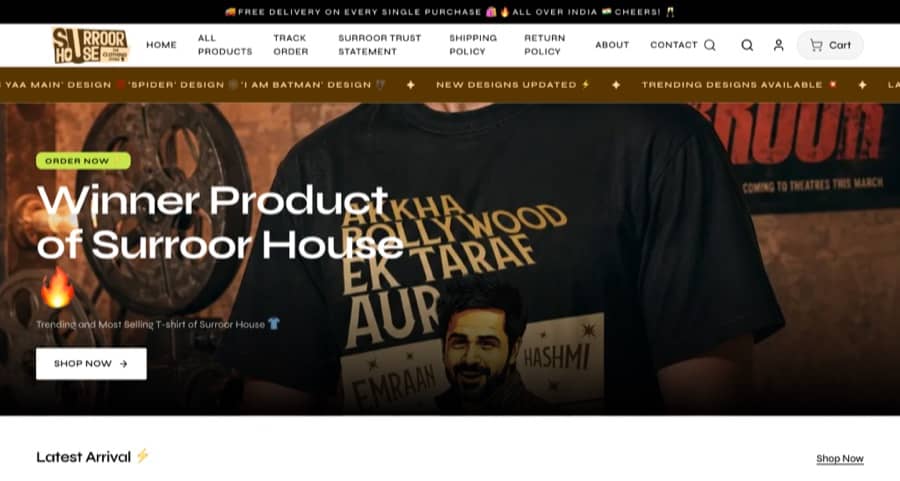 Surroor House — a real clothing store built and published on SitesPlaced