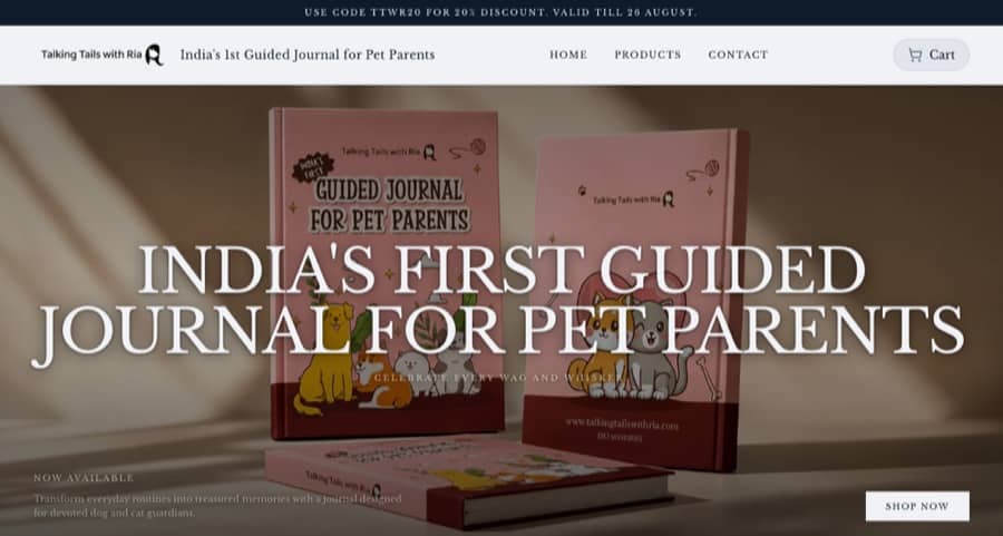 The Pet Journal — a real pet products built and published on SitesPlaced