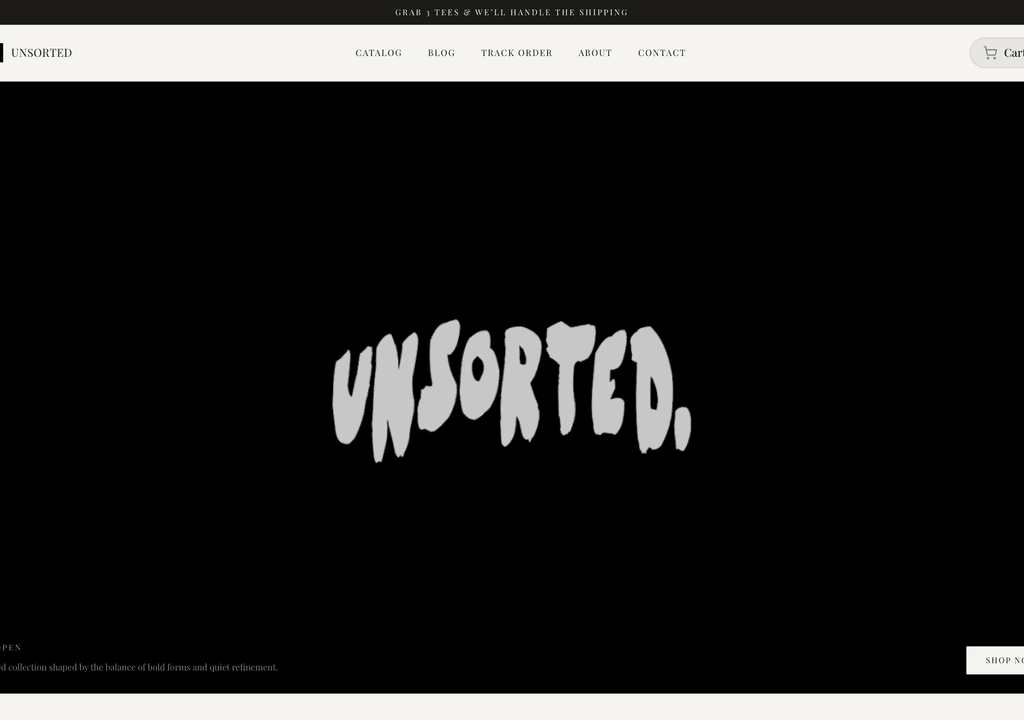 UNSORTED — a real streetwear store built and published on SitesPlaced