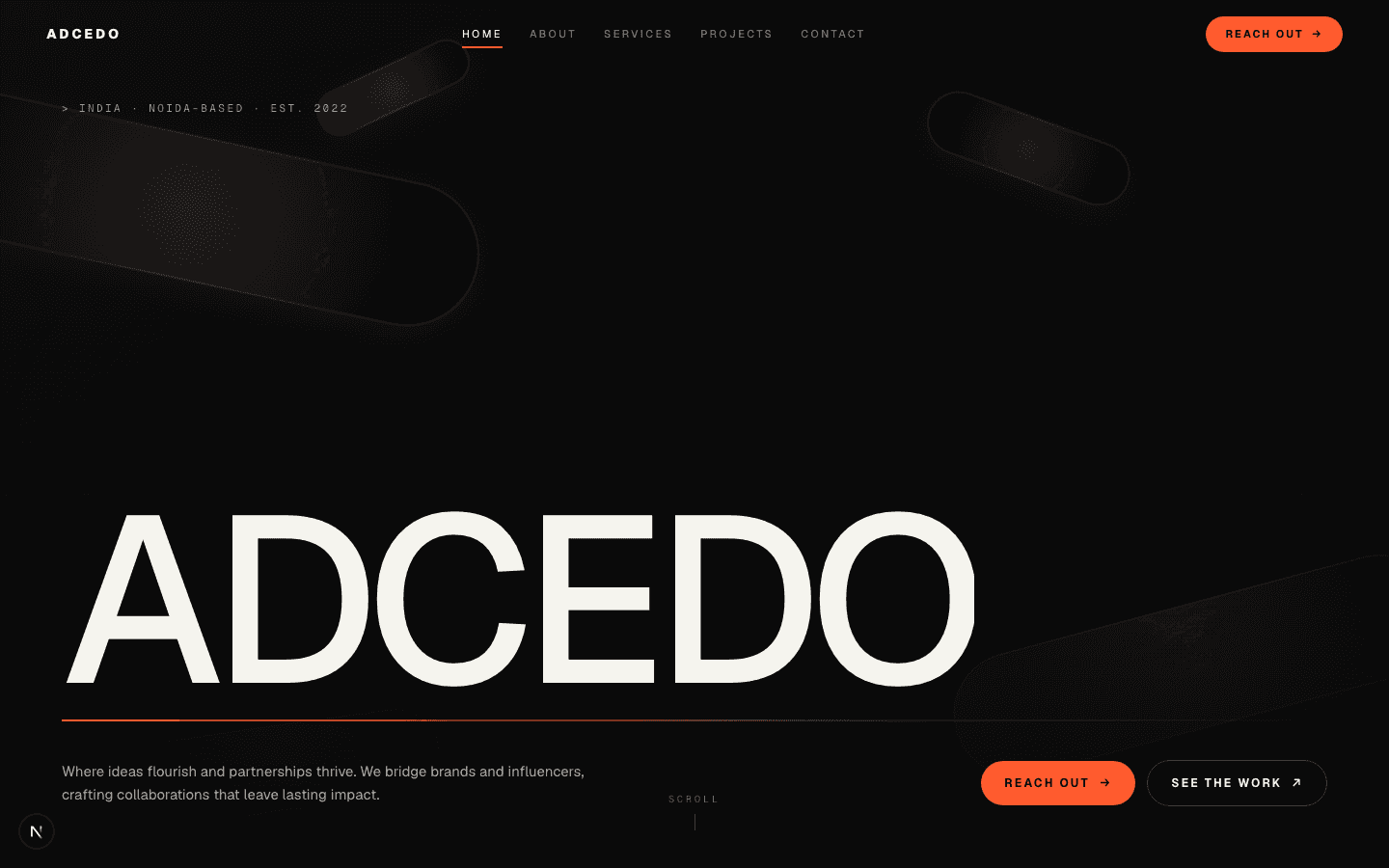 Preview of the Adcedo — Dark Outspoken Agency template