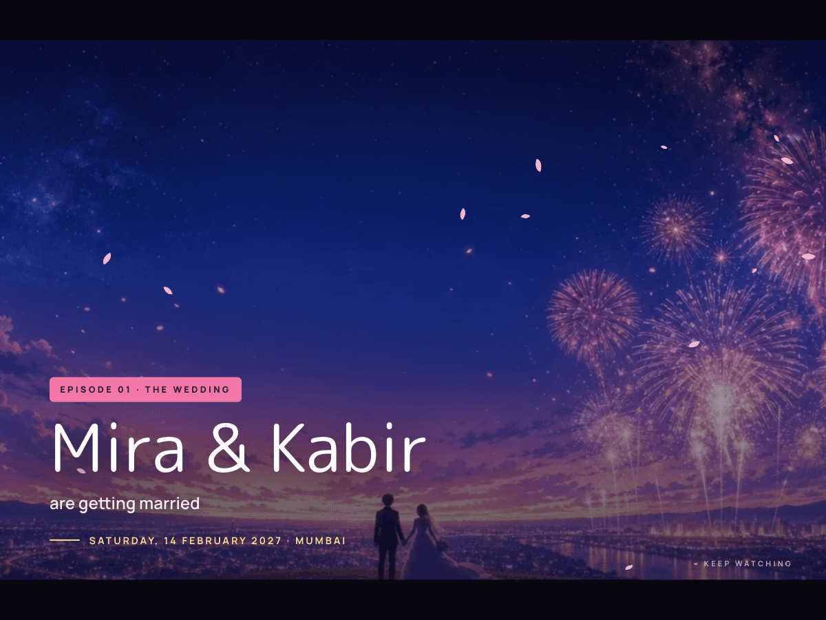 Starlit Anime — Wedding Invitation template preview