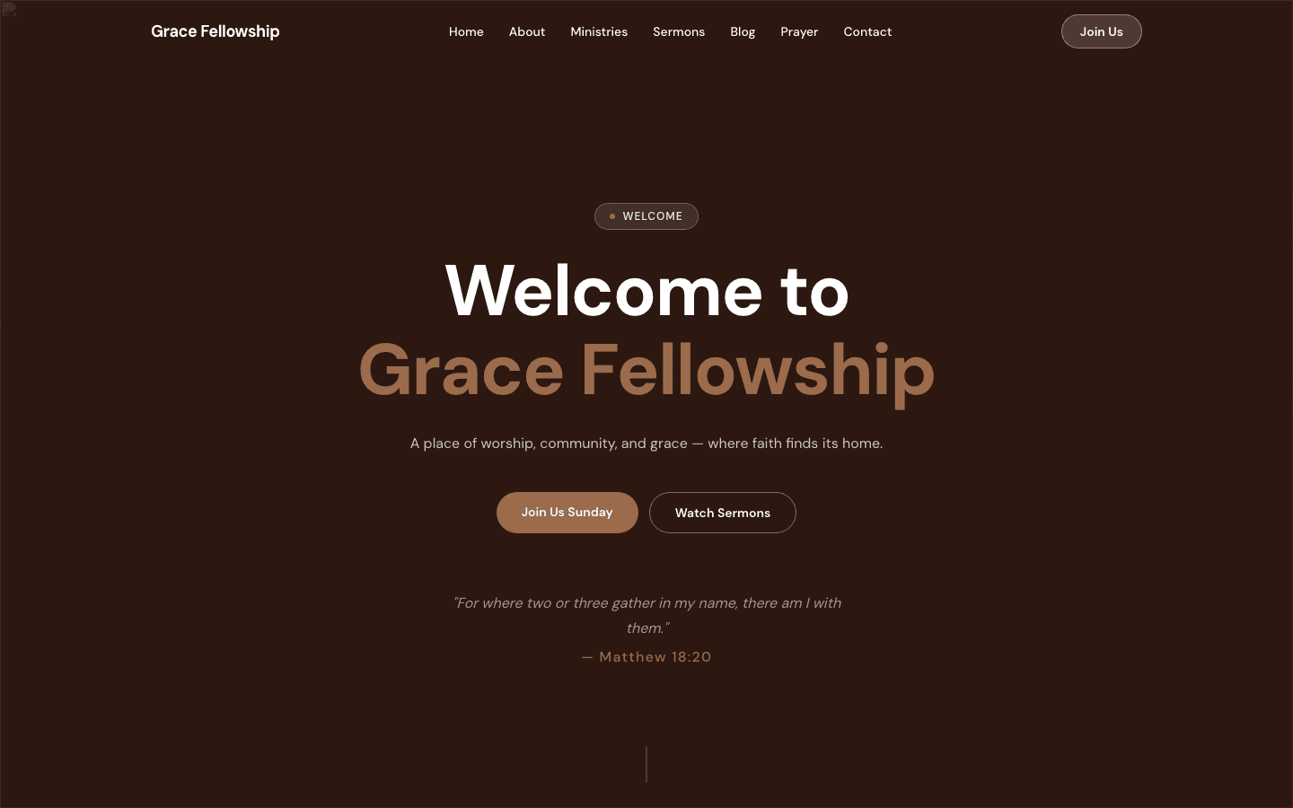 Preview of the Sacred Sanctuary — Church & Ministry template, designed for small business website websites
