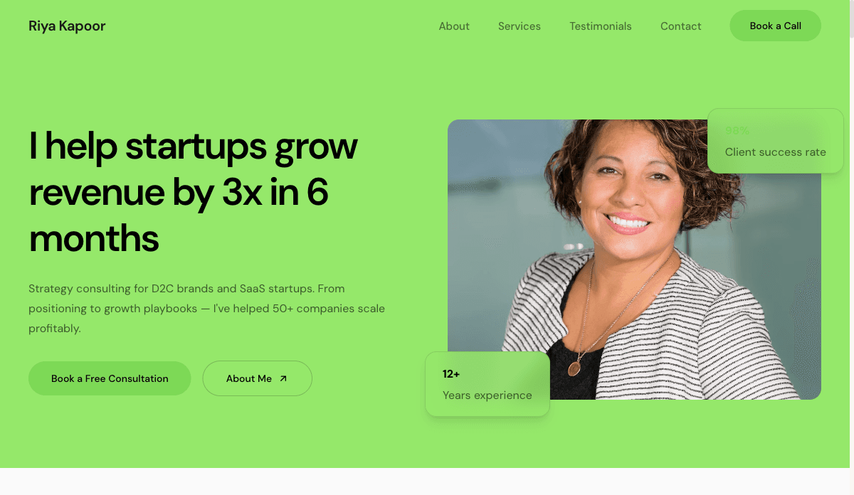 Consultant Landing Page