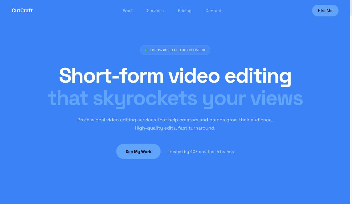 Preview of the Editor — Video Editor & Videographer template