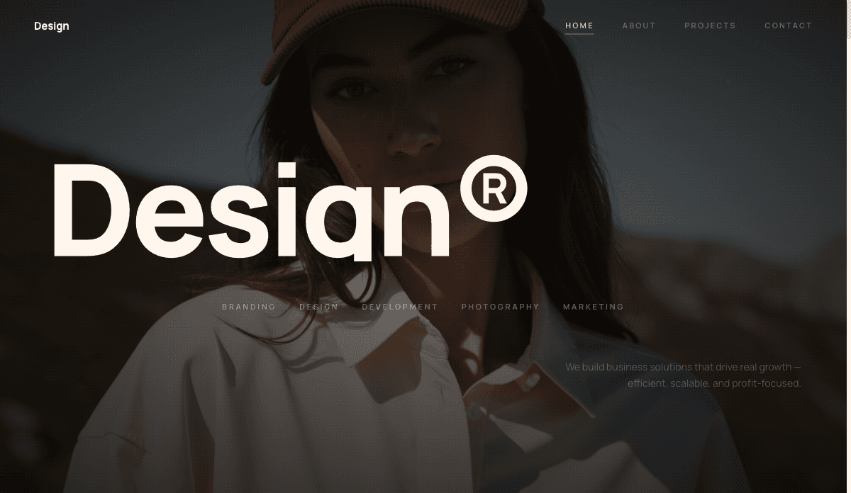 Preview of the Personal Portfolio template