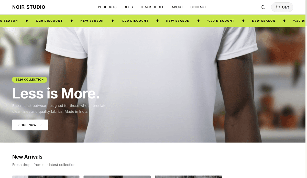 Preview of the Minna — Minimal Fashion template