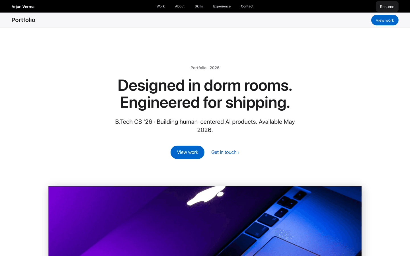 Preview of the Apple — Premium Builder Portfolio template