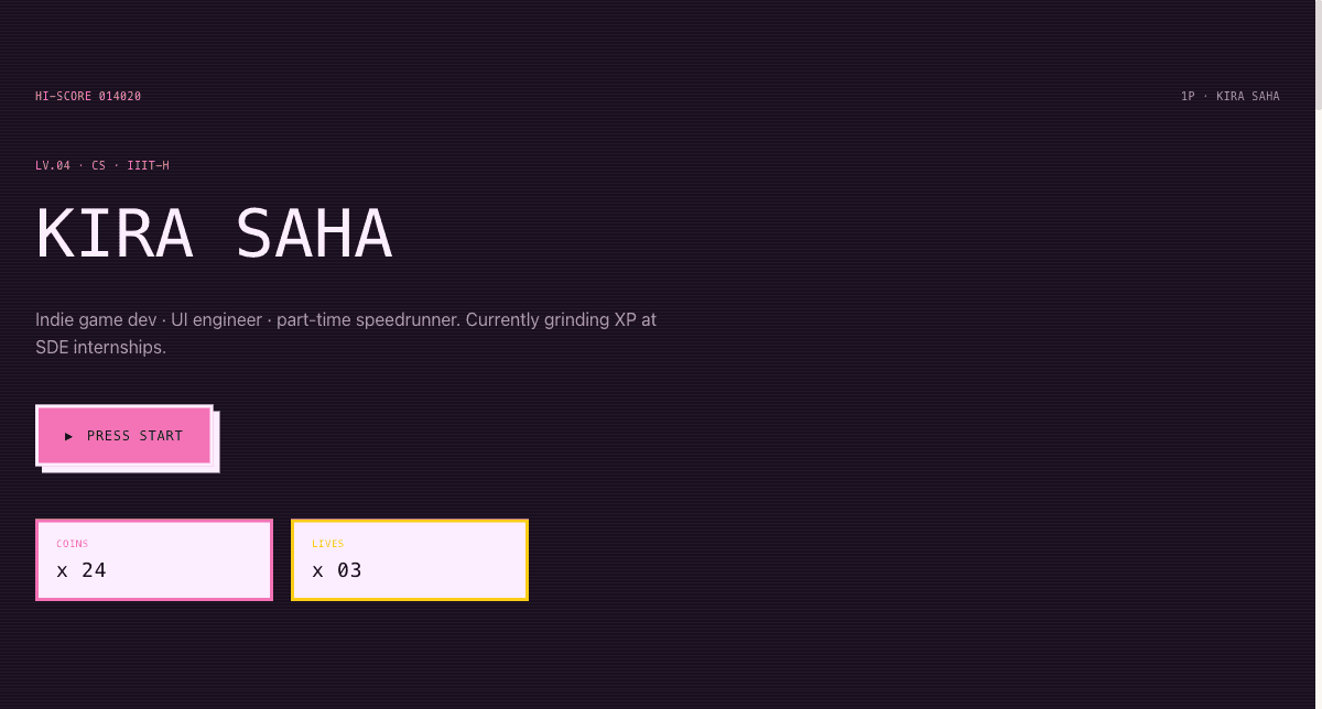 Preview of the Arcade Cabinet Portfolio template, designed for student portfolio website websites