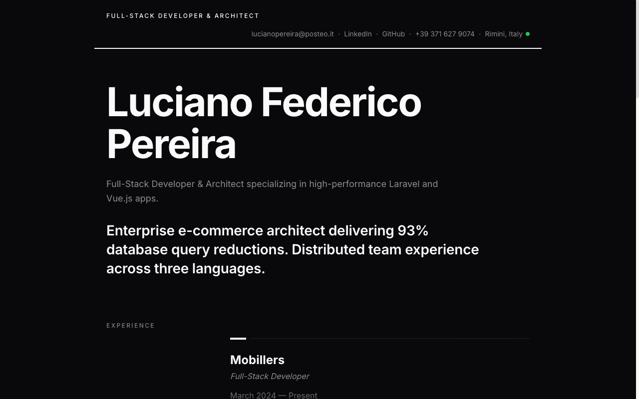 Preview of the Resume Portfolio template