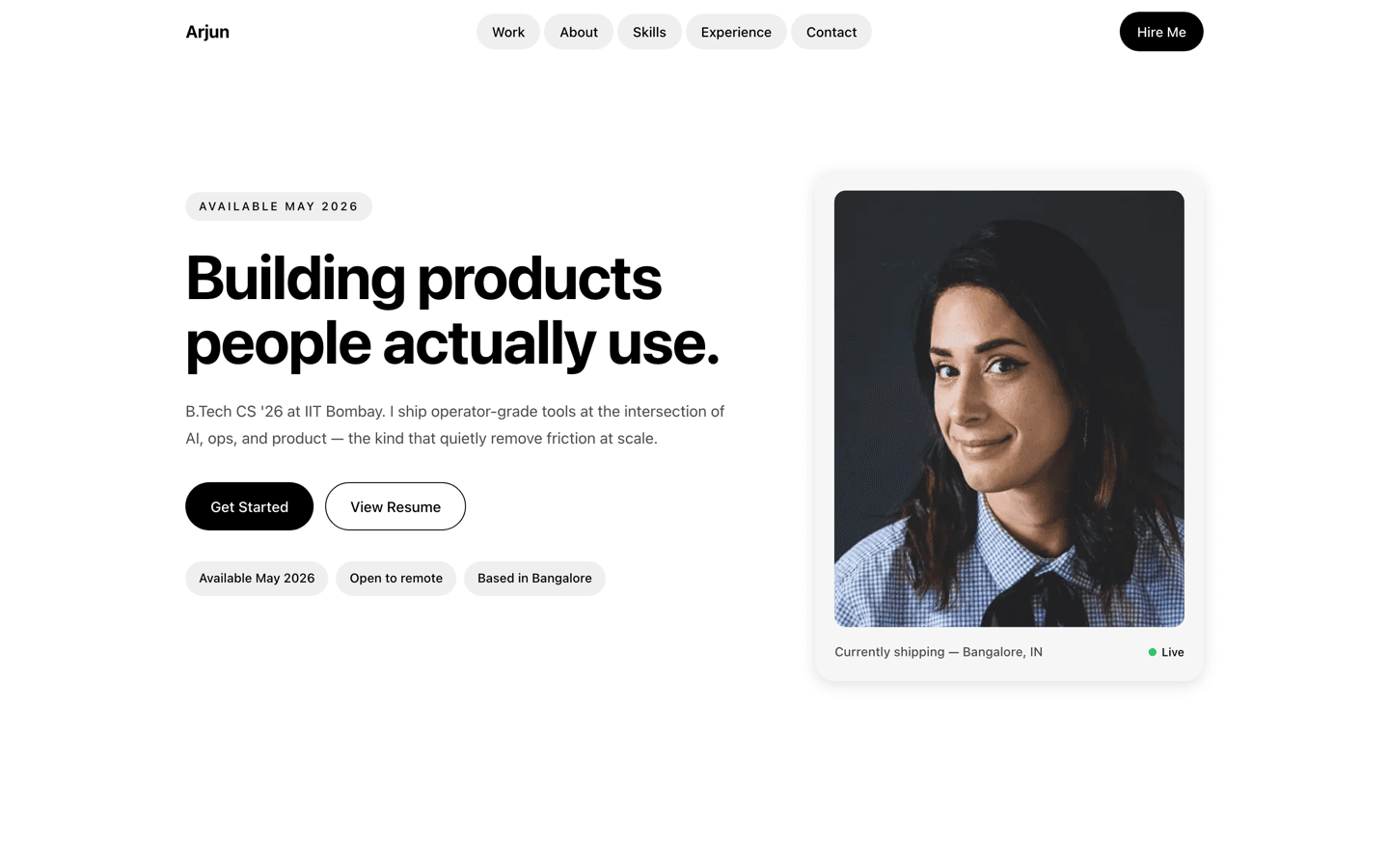 Preview of the Uber — Premium Operator Portfolio template