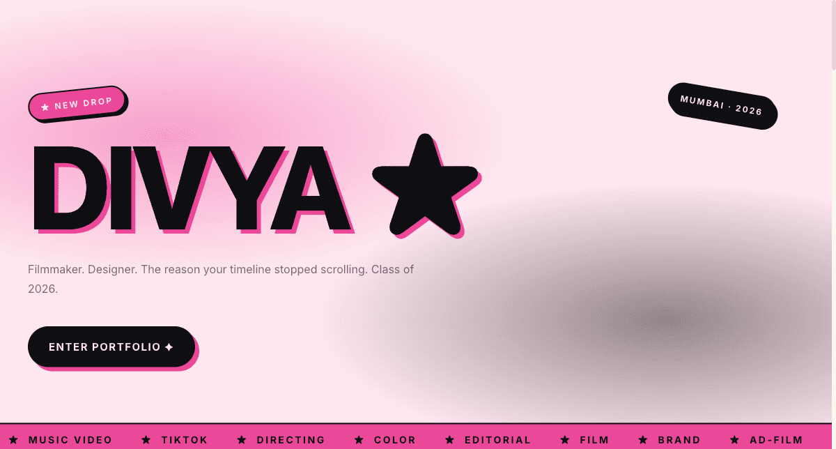 Preview of the Y2K Sticker Portfolio template