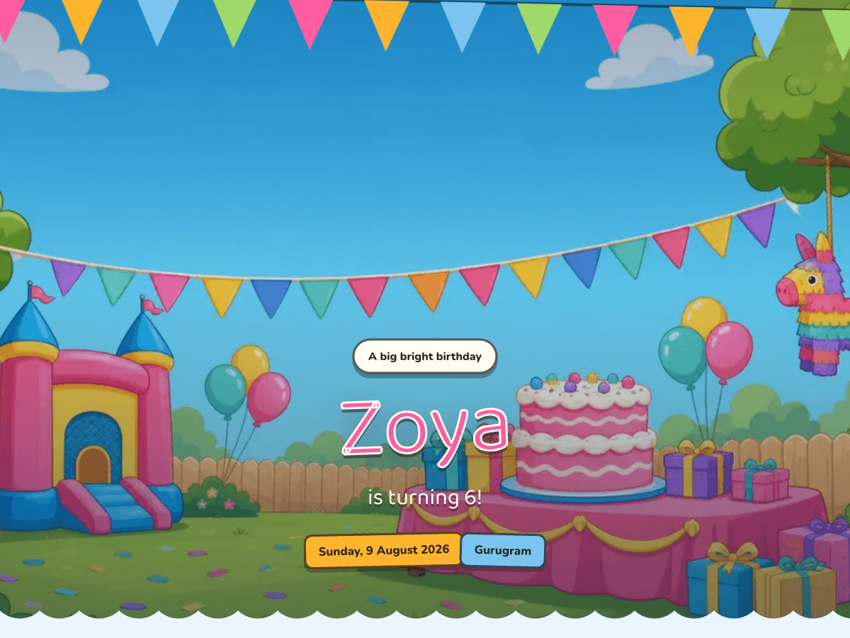 Toon Bash — Kids Birthday Invitation template preview