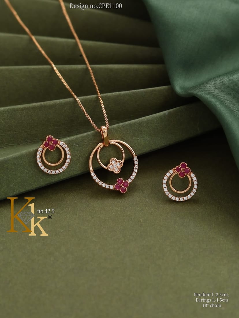 Kk ROSEGOLD CHAIN PENDANT SET - Image 1