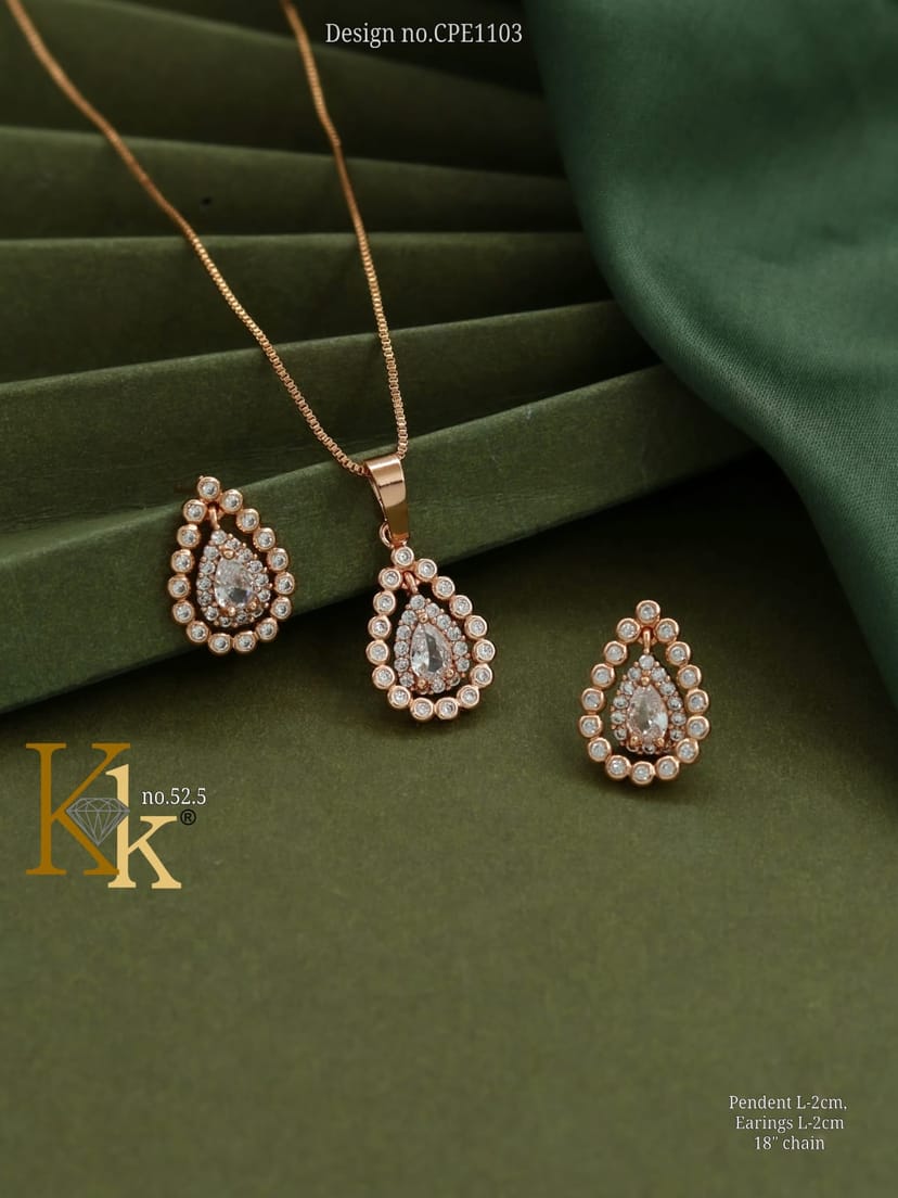 KK ROSEGOLD CHAIN PENDANT SET - Image 1