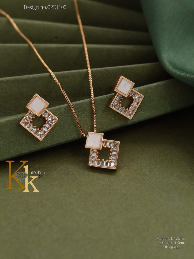 KK ROSEGOLD CHAIN PENDANT SET - Image 1