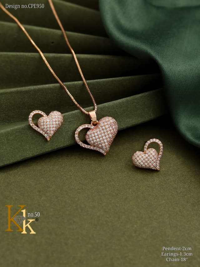 KK ROSEGOLD CHAIN PENDANT SET