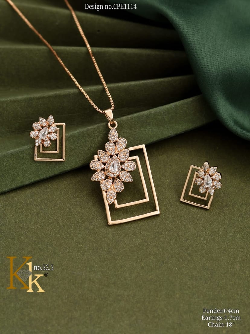 KK ROSEGOLD CHAIN PENDANT SET - Image 1