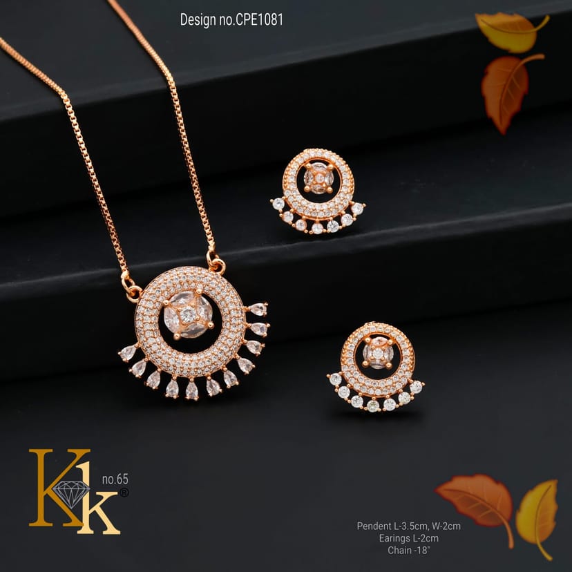 KK ROSEGOLD CHAIN PENDANT SET - Image 1