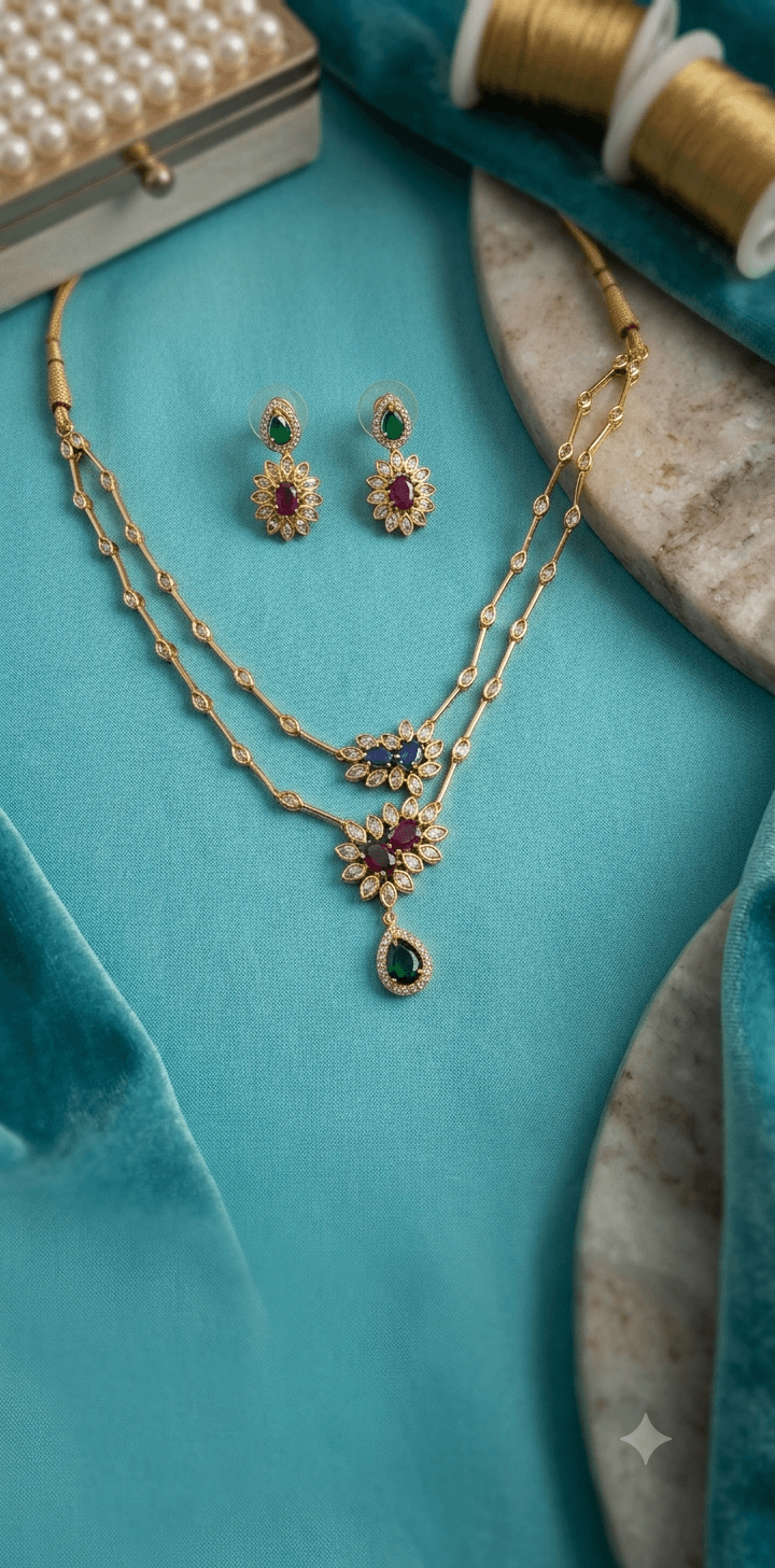 2 LAYERED SLEEK NECKLACE SET
