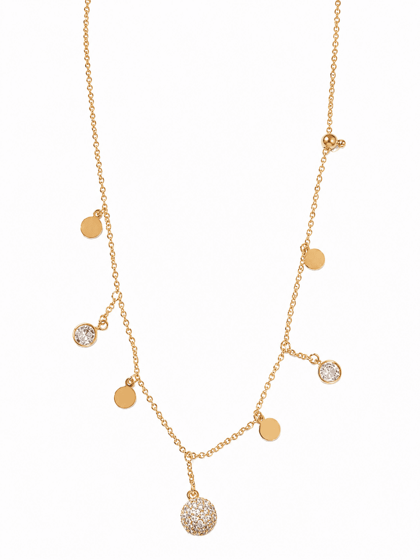 Gold Plated White Charms Necklace