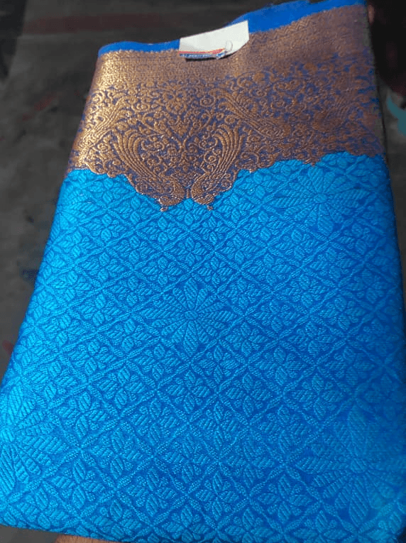 பாரம்பரிய நீல நிற பட்டுப் புடவை (Traditional Blue Silk Saree)