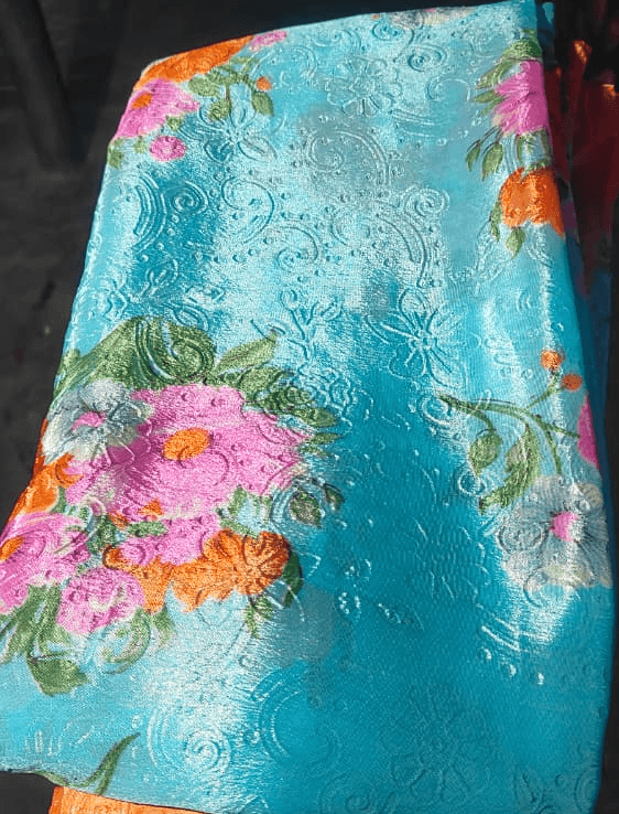 ஸ்கை ப்ளூ பிராசோ டிசைனர் புடவை (Sky Blue Brasso Designer Saree)
