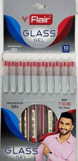 Flair Glass Gel Pen Red Pack (10 Pieces)