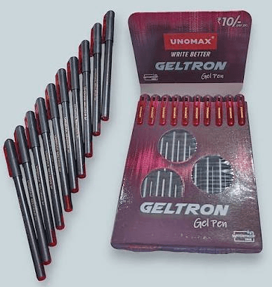 Unomax Geltron Red Gel Pen Pack (10 Pieces)