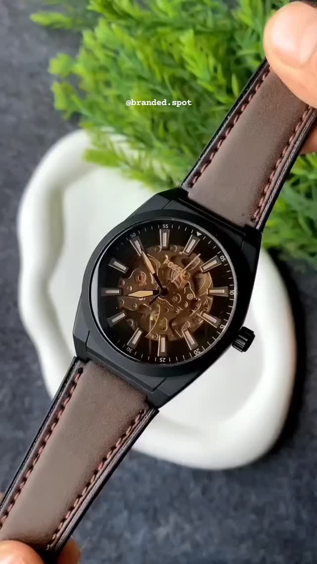 Brown Leather Automatic Watch
