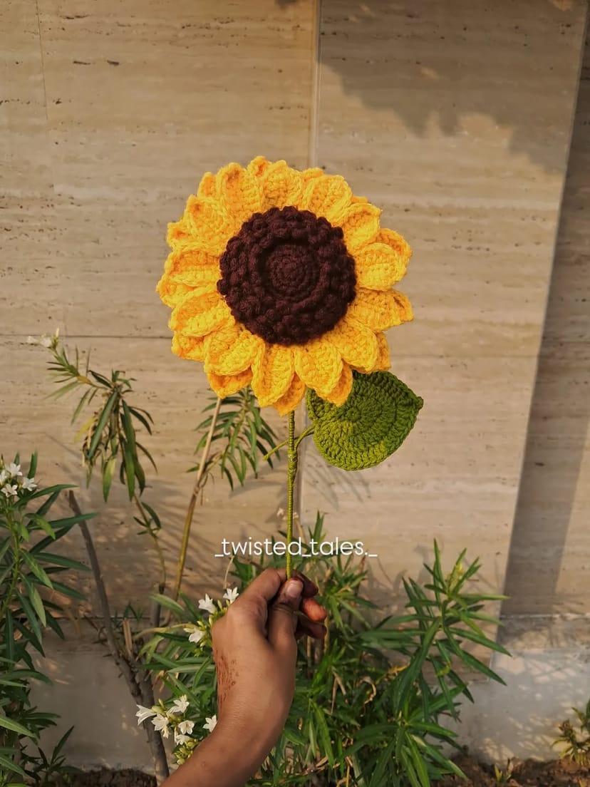 Crochet Single Sunflower Bloom