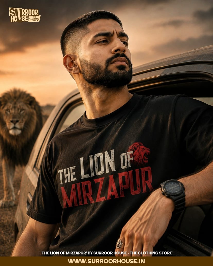 'The Lion of Mirzapur’ Luxury Oversized Unisex T-Shirt | 100% Cotton With Heavy Luxurious Feel
