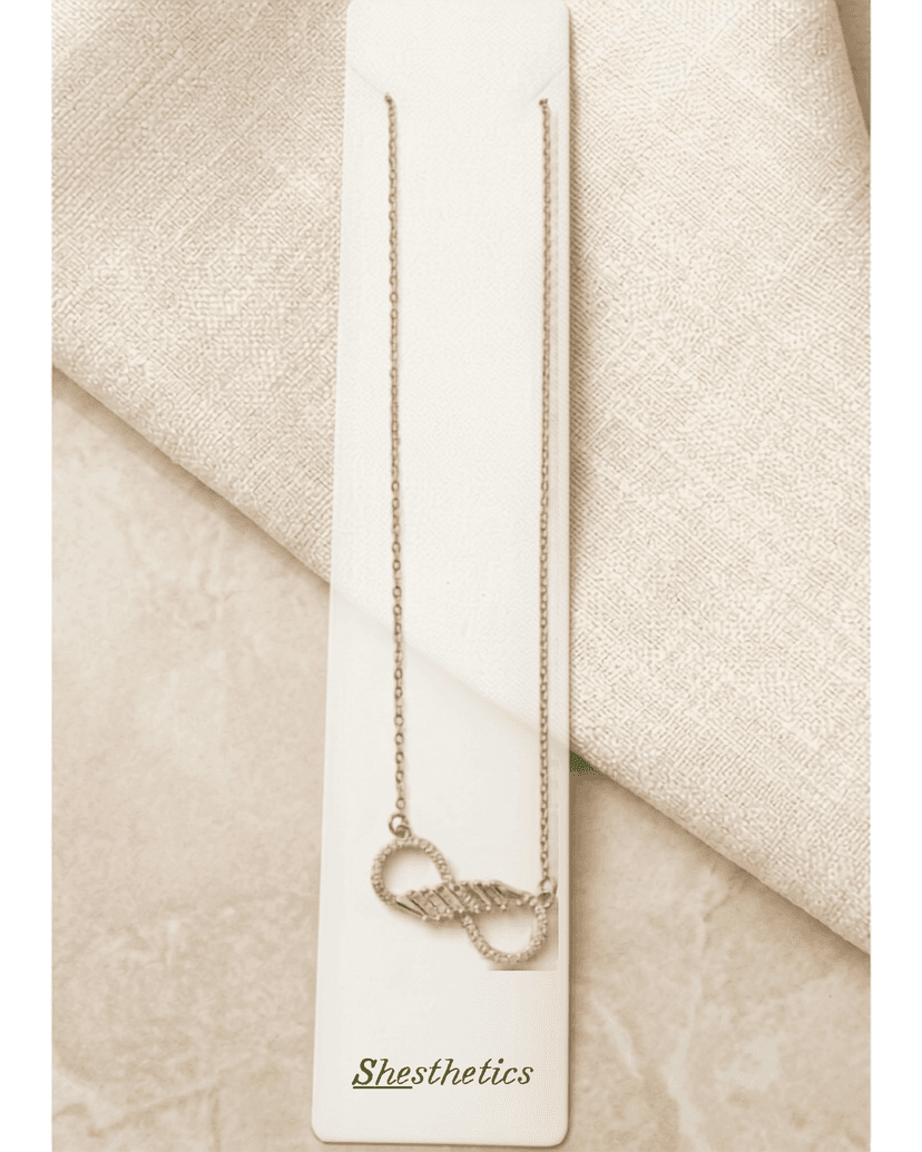 Gold Baguette Infinity Pendant