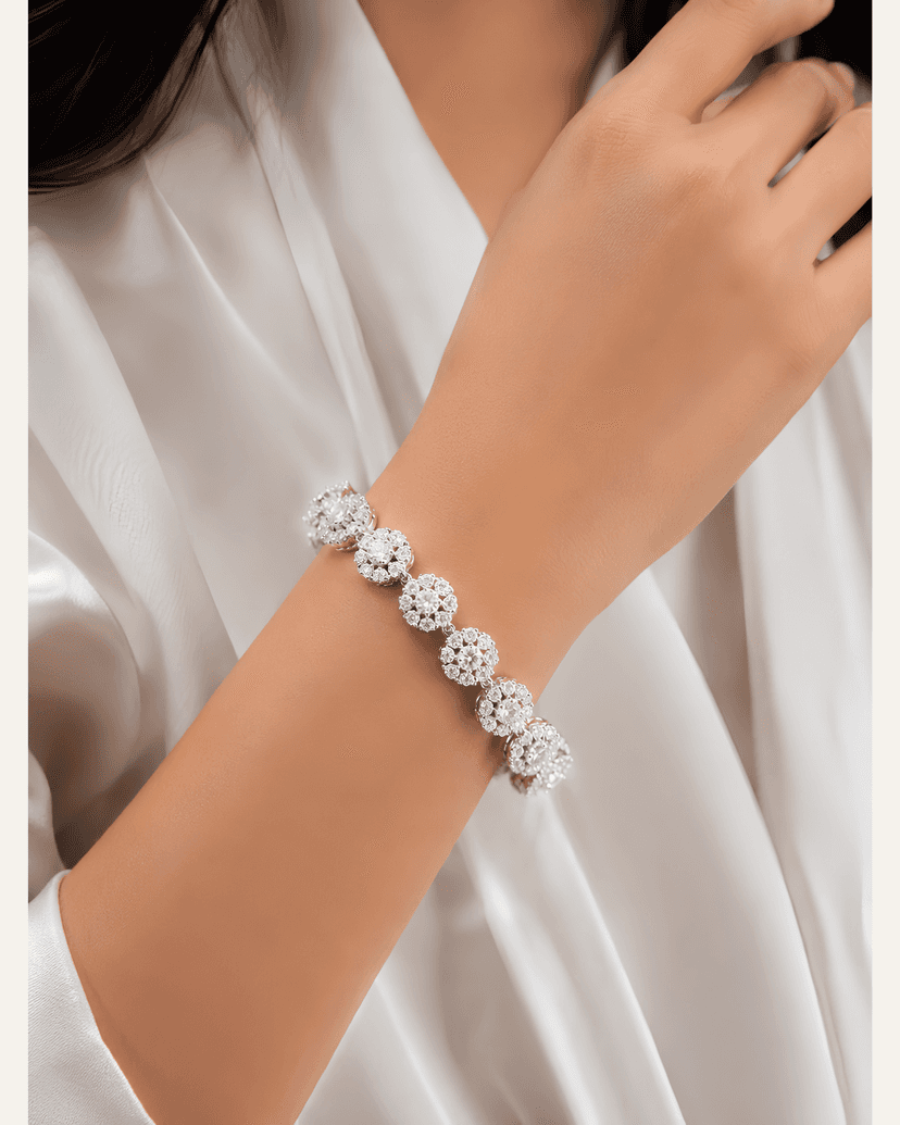 Premium Classic Floral Zircon Bracelet