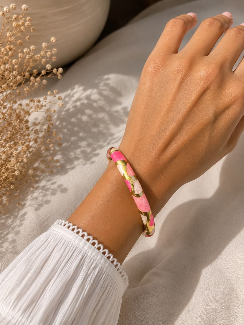 Multi Toned Pretty Pink Bangle