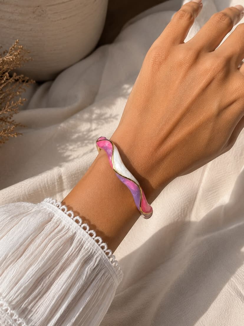 Violet & Soft White Bangle