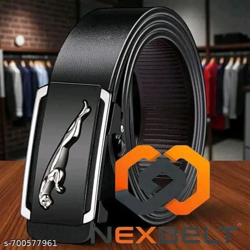 Automatic Sliding Buckle Nexbelt Leather Belt for mens