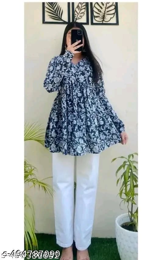 Women Rayon Printed Short Kurti....