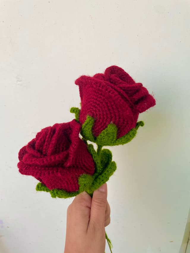 Wine crochet rose