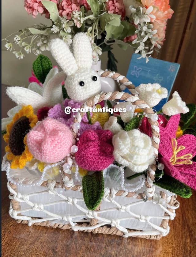 Crochet Flower Basket