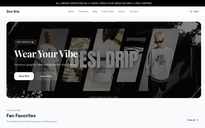 Desi Drip — a real store built and published on SitesPlaced