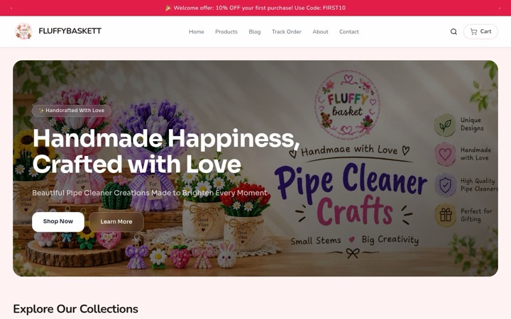 FLUFFYBASKETT — a real store built and published on SitesPlaced