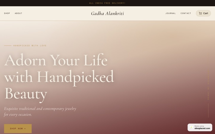 Gadha Alankriti — a real store built and published on SitesPlaced