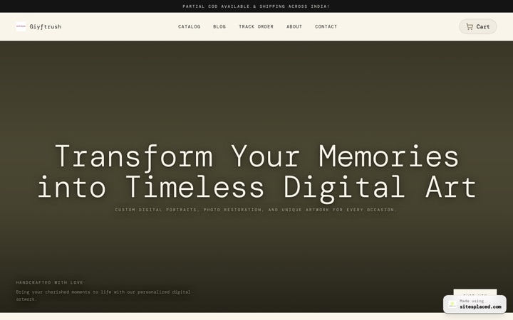 Giyftrush — a real store built and published on SitesPlaced