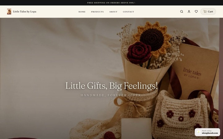 Little Tales by Lopa — a real store built and published on SitesPlaced
