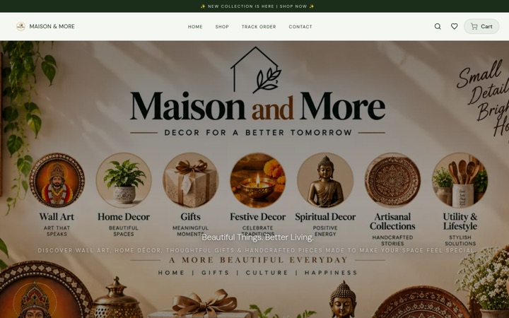 MAISON & MORE — a real store built and published on SitesPlaced