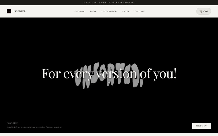 UNSORTED — a real store built and published on SitesPlaced